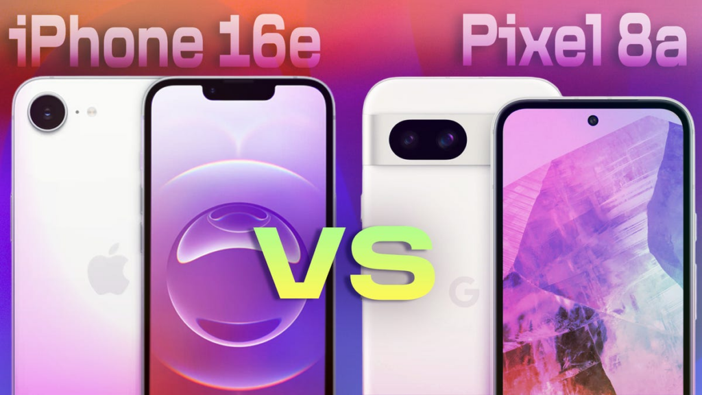 Graphic for iPhone 16E and Pixel 8A