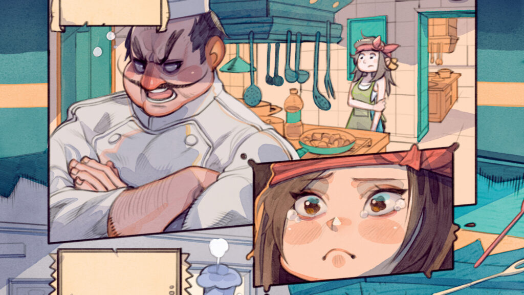 Bring your comic to life; a chef berates a woman