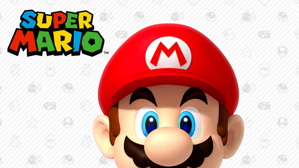 A close up of super mario