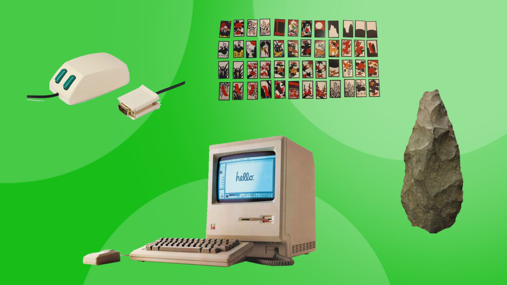 A selection of really old tech products.