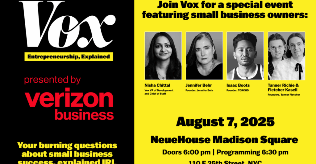 Vox hosts live event in New York City: Tickets for Entrepreneurship, Explained