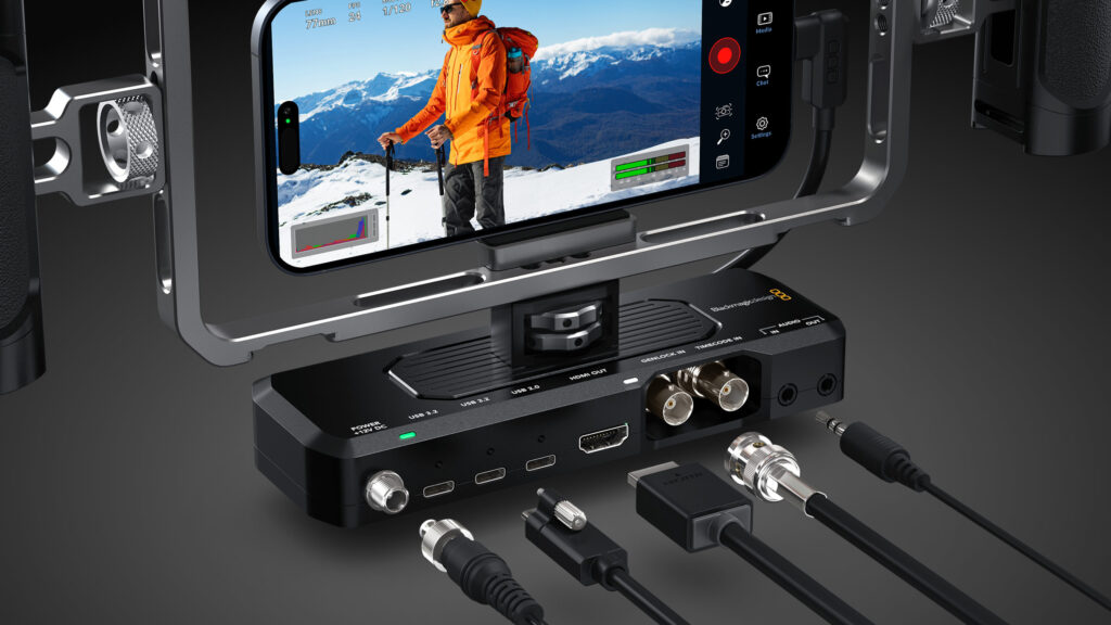 Blackmagic Camera ProDock for iPhone 17 Pro Adds HDMI, Genlock, Timecode, USB-C SSDs, 12V Power and Audio Connections