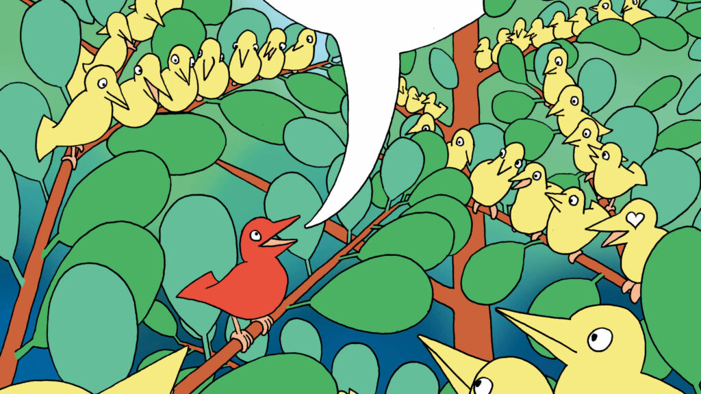 bird with speech bubble