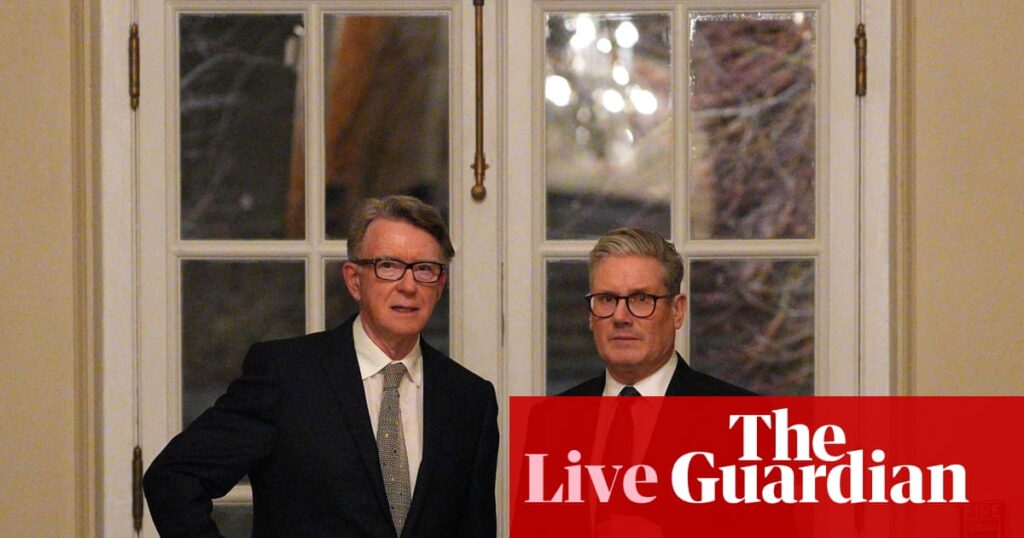 Starmer says he has confidence in Peter Mandelson amid calls to sack him over Epstein ties – as it happened | Politics