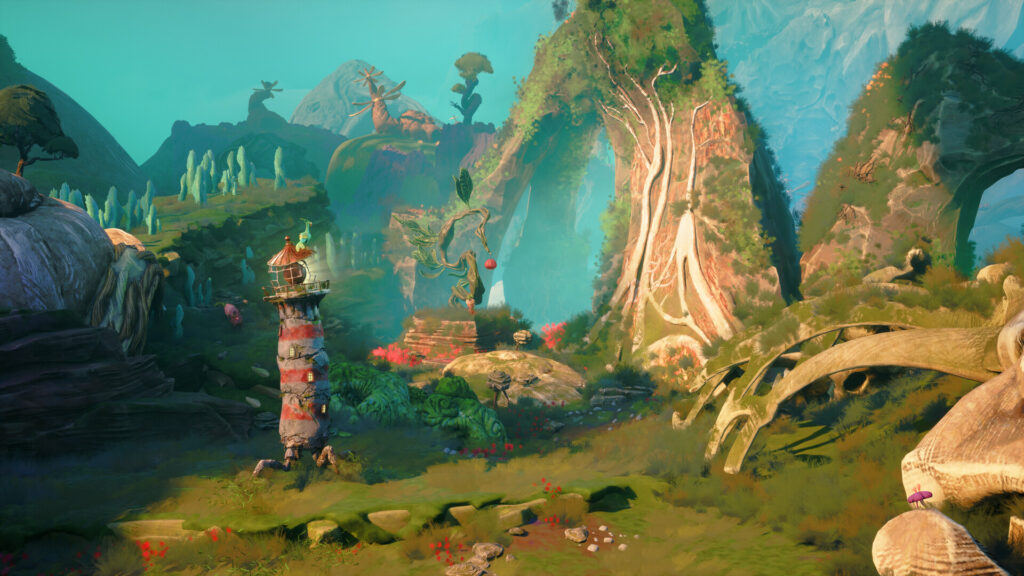 You’ve never seen a video game character design as strange as this An image from the video game Keeper showing a Lighthouse