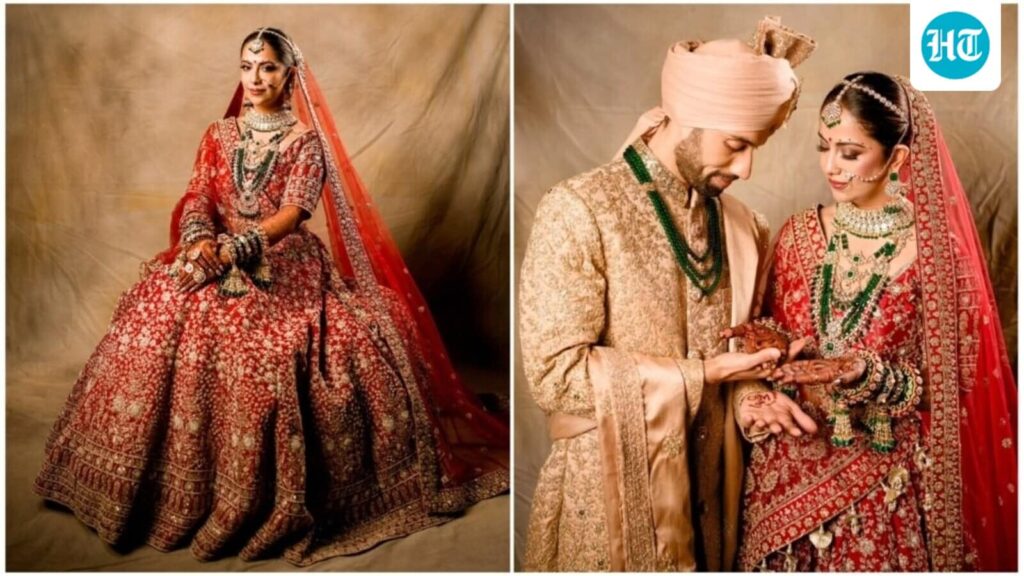Avika Gor stuns as a traditional Indian bride in red lehenga with golden embroidery: First official wedding pics out