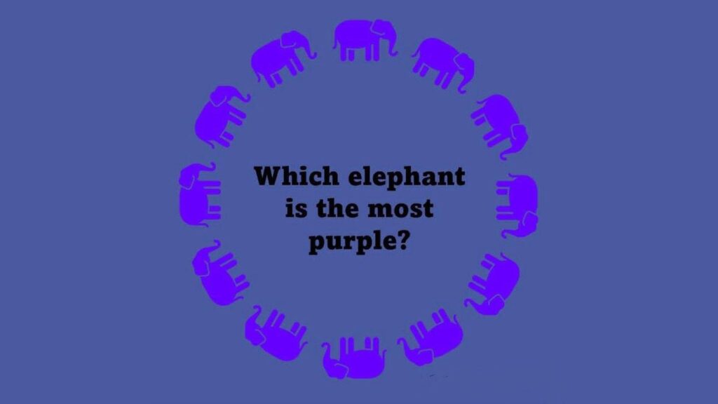 Purple elephant optical illusion