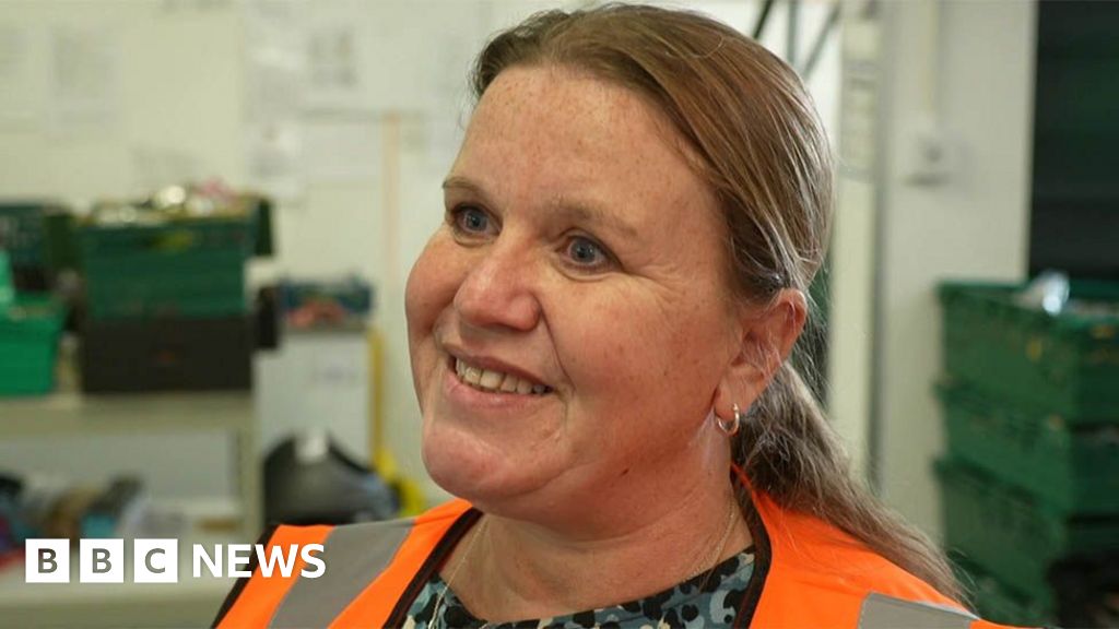 Woman volunteers at the Blackpool foodbank that helped her Woman volunteers at the Blackpool foodbank that helped her