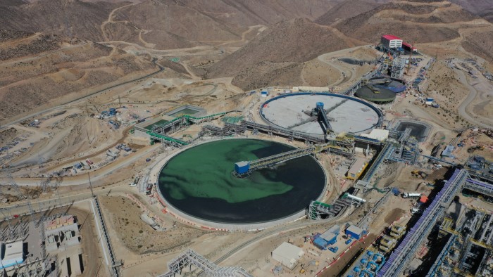Canada clears way for $60bn Anglo Teck merger Aerial view of Anglo American's Quellaveco copper mine in Peru showing large circular processing tanks and surrounding infrastructure.
