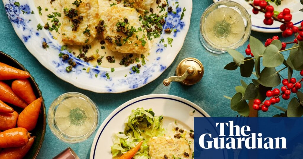 Christmas mains: Georgina Hayden’s pan-fried monkfish in a herby champagne butter – recipe | Christmas food and drink Christmas mains: Georgina Hayden’s pan-fried monkfish in a herby champagne butter – recipe | Christmas food and drink